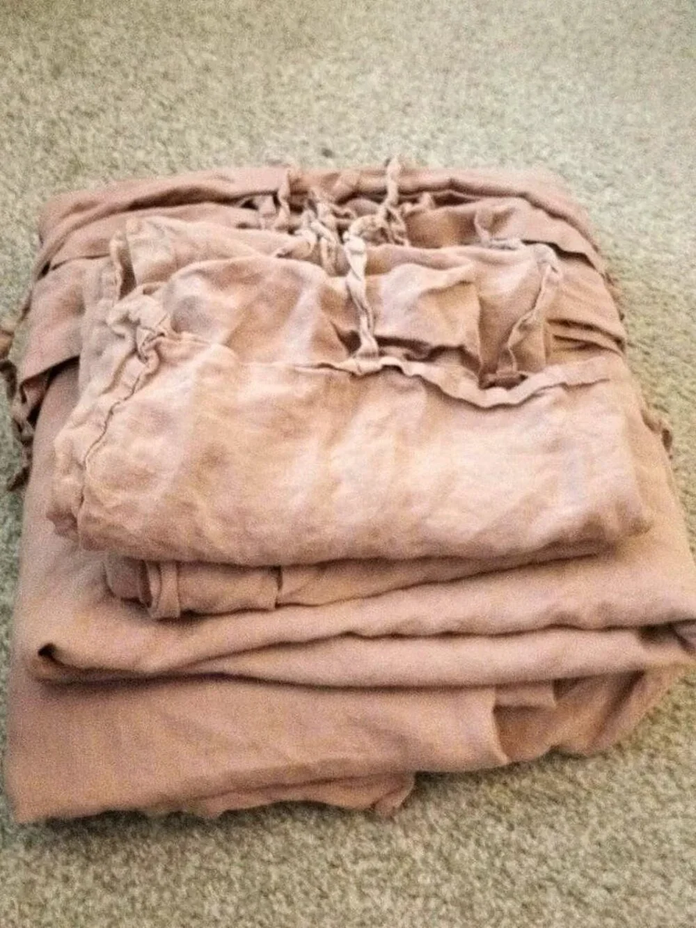100% linen Ikea Puderviva pink full size set